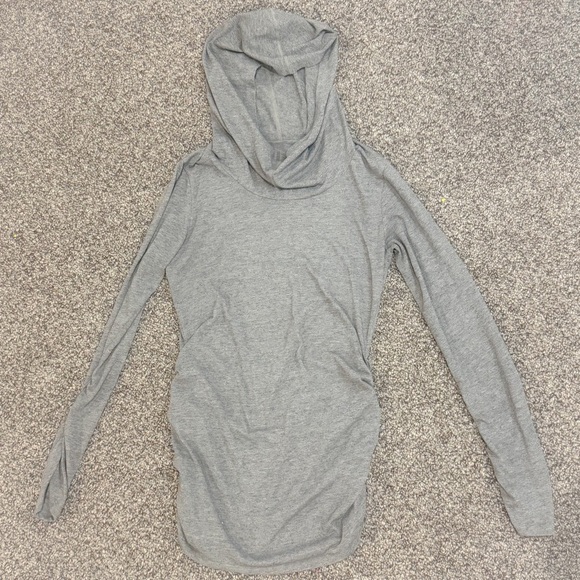 Lucy cowl neck hooded ruched, ruched sleeve pullover top ❤️ - Picture 2 of 6